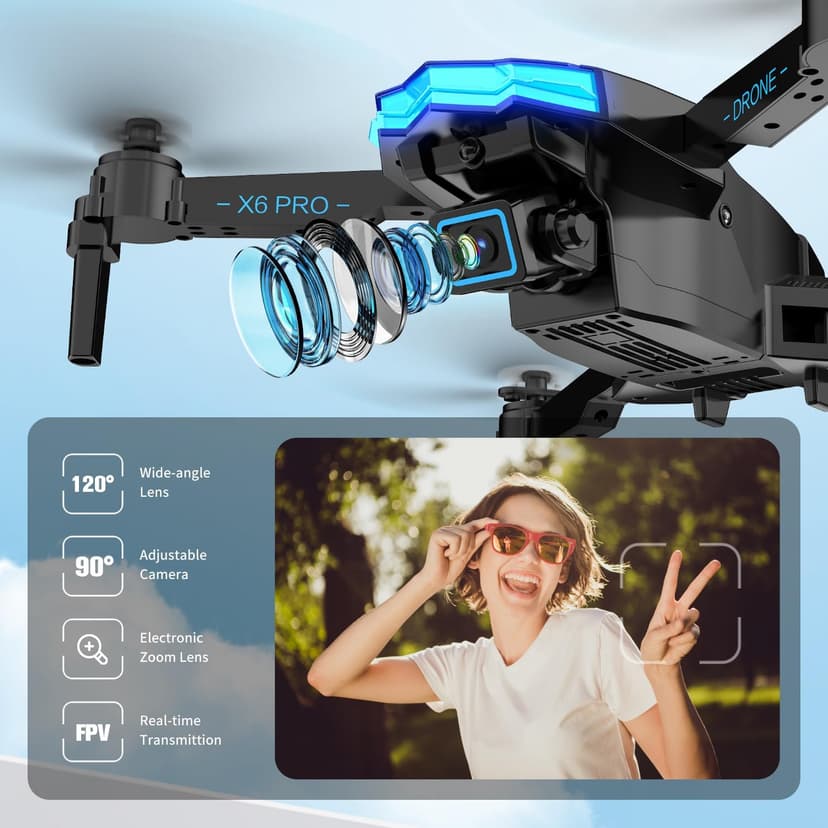 Drone with Camera 1080P with Brushless Motor Drone for Beginner, Long Fly Time, One Key Take Off/Land, RC Quadcopter Toys Gifts for Boys Men Birthday Gifts
