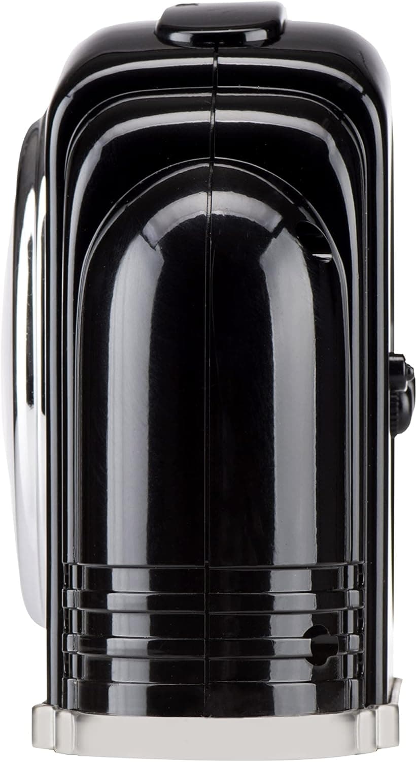 Crosley Vintage Art Deco Analog Alarm Clock, Quiet Ticking, Automatic Dimmable Smart Light, Simple Controls, (Black)