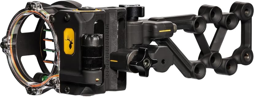 Trophy Ridge React H4 Bow Sight - 4 Pin Sight, Tool Less Windage and Elevation Adustability, 2nd Axis Leveling, Adjustable Click Light