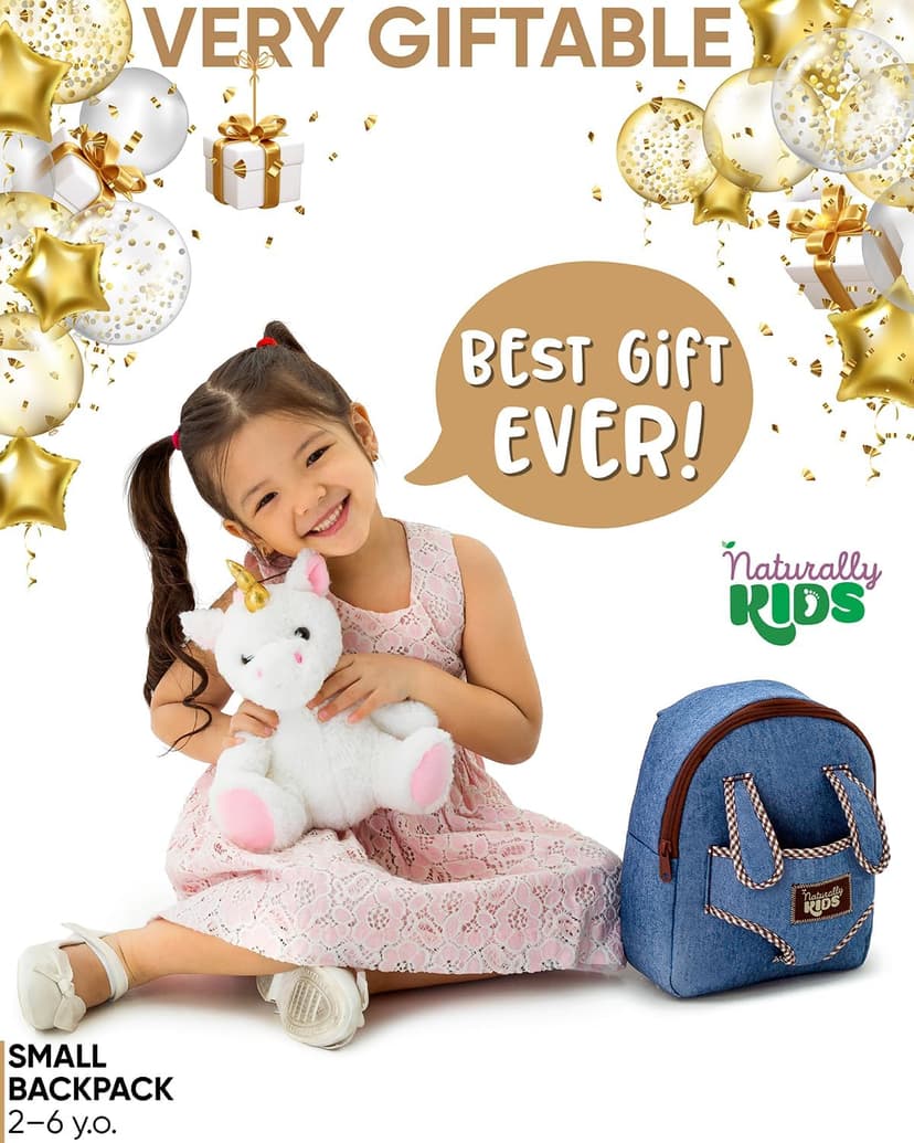 2-in-1 Toddler backpack w. Plush Unicorn Toy, Kids Gift 2 3 4 5 6 Unicorn Toys for 3 Year Old Girl, Girls Age 4-6, Christmas Naturally KIDS Unicorn Backpack, Toys 2 Year Old Girl Birthday Gift 3 4 5 6 B005AGHVYM