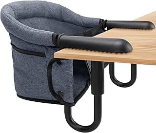Hook-On Chairs - Portable & Foldable for Babies 6-36 Months, Family & Travel Use with Carry Bag (Grey)
