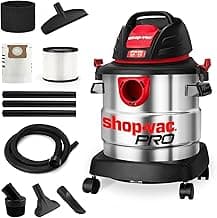 Shop-Vac 5 Gallon 4.5 Peak HP Wet/Dry Vacuum, Stainless Steel Tank, Portable Shop Vacuum with Filter, Hose and Accessories for Garage, Workshop. 5920588