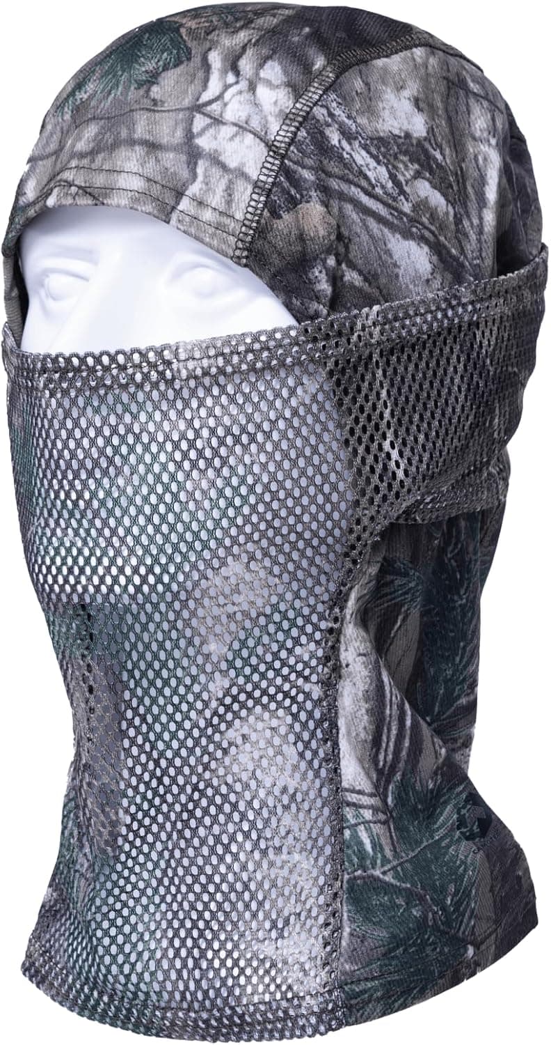 CAMOTER Camo Balaclava Mesh Face Mask - Lightweight Turkey Hunting Face Cover for Men & Women - Hunting, Fishing, Skiing