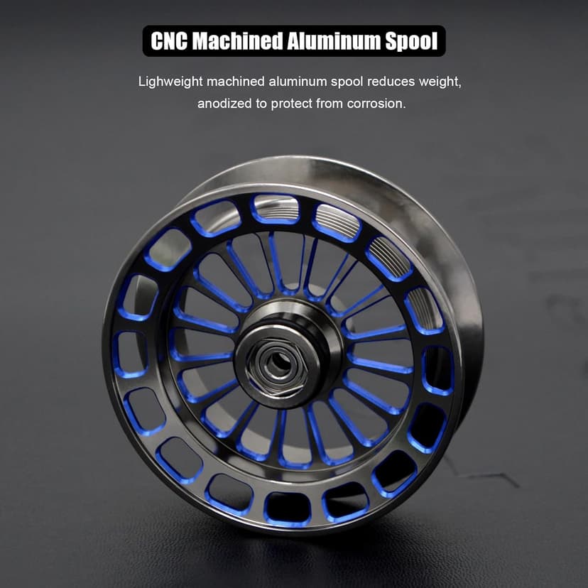 Inline Ice Fishing Reel, 3.2:1 High Speed Gear Ratio, 3+1 Anti-Reverse Ball Bearings, Magnetic Brakes, Lightweight Graphite Frame with a CNC Aluminum Spool for Winter Fishing