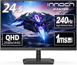 INNOCN 24.5" Monitor 1440P 240Hz QHD 2K PC Desktop Gaming Screen Fast IPS HDMI 2.1 Display, DisplayPort, Built-in Speaker, 25G2S