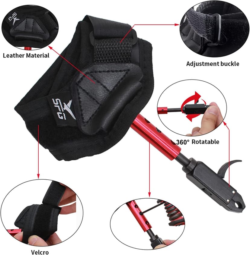 Archery Bow Release for Compound Bow Youth Bow Trigger 360° Adjustable Wrist Release Aids for Adults Hunting Shooting Accessories