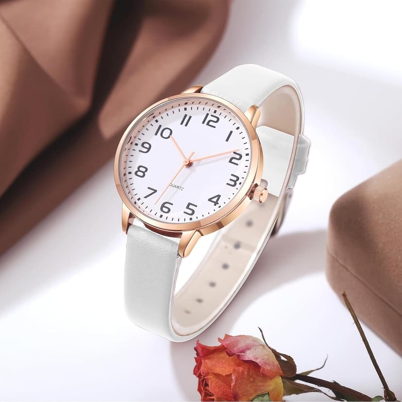 IBSO Women Watches Leather Mesh Strap Round Case Analog Fashion Ladies Wrist Watches