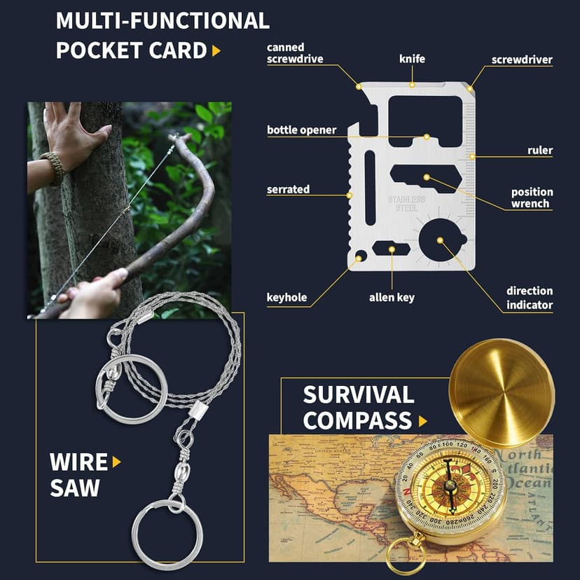 Gifts for Men Him Dad, Survival Kits and Equipment 14 Pcs, Christmas Stocking Stuffers, Anniversary Birthday Gifts for Husband Boyfriend Guy, Camping Essentials, Cool Gadgets for Men B0CFFJGVHX