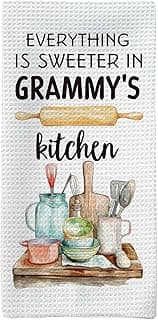 Grammy's Kitchen Towels, Gifts for Grammy Grammie Hand Towels, Grammy Christmas Dish Towels Tea Towels for Kitchen, Best Grammy Gifts, 16x24inch