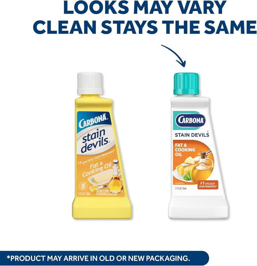 Carbona Stain Devils® #5 | Fat & Cooking Oil | Professional Strength Laundry Stain Remover | Multi-Fabric Cleaner | Safe Formula | 1.7 Fl Oz, 1 Pack