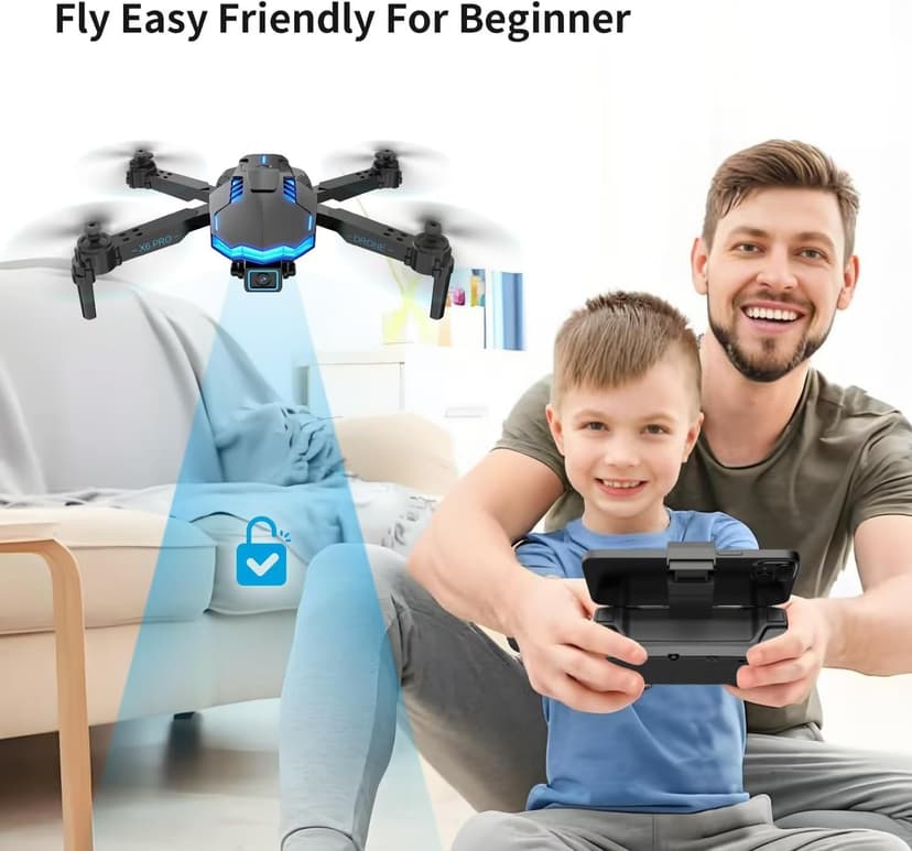 Drone with Camera 1080P with Brushless Motor Drone for Beginner, Long Fly Time, One Key Take Off/Land, RC Quadcopter Toys Gifts for Boys Men Birthday Gifts