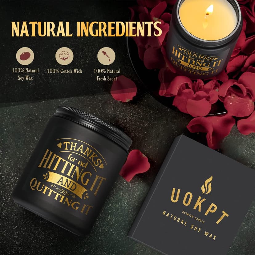 Scented Candles for Men - Funny Gifts for Boyfriend - Naughty Birthday Gift for Him - Anniversary Valentines Day Engagement Christmas Love You Presents for Husband Fiance Couples Guy BF