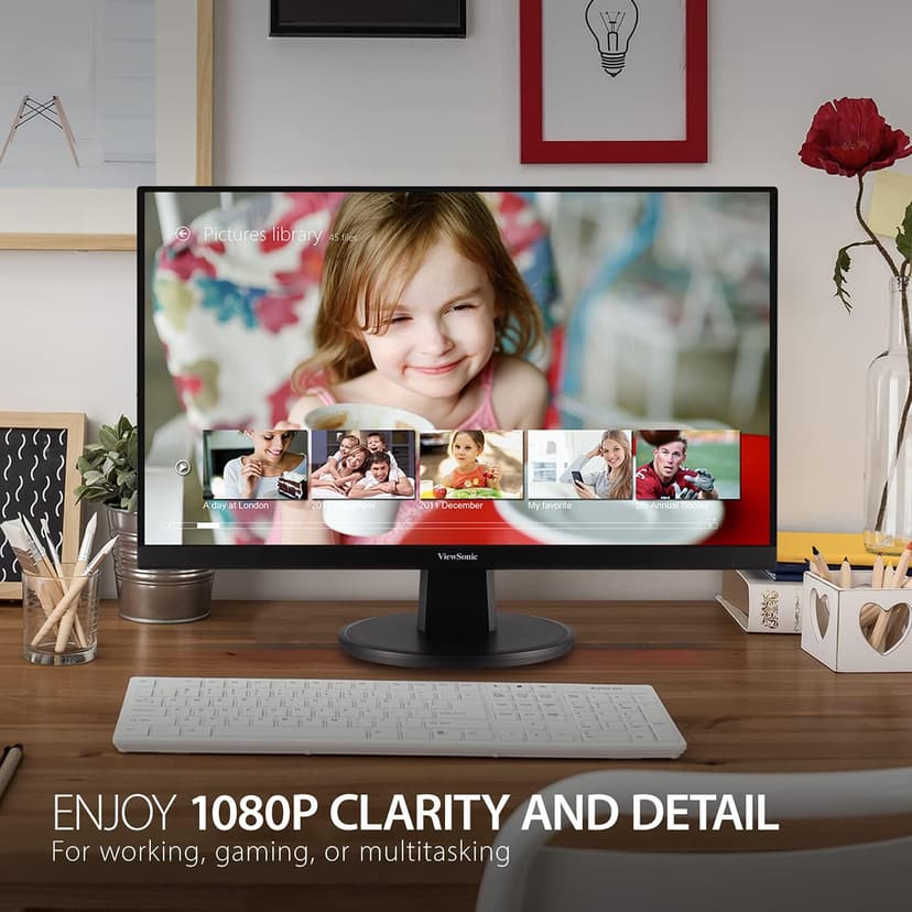 ViewSonic VA2247-MH 22 Inch 1080p Monitor, 100Hz Refresh Rate with FreeSync for Smooth Workflows, Ultra-Thin Bezels, HDMI, and VGA Inputs