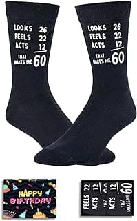 HAPPYPOP 50TH 60TH Birthday Gift Ideas - Men Birthday Socks for 50 60 Year Old Man Dad Him