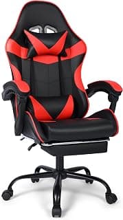 Gaming Chair, Ergonomic Computer Chair with Footrest and Lumbar Support, Height Adjustable Office Chair with 360° Swivel Seat and Headrest
