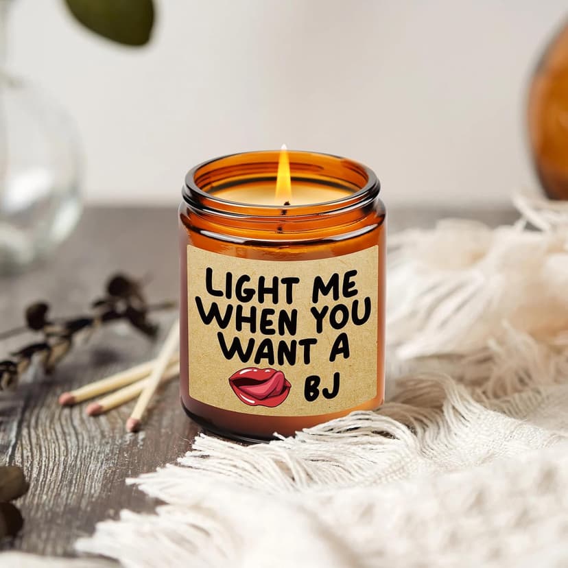 Lavender Scented Candle Gifts for Men, Naughty Candle Gifts for Him, Funny Gift from Wife, Anniversary, Sweetest Day, Valentine's Day, Birthday Gift for Husband, Boyfriend, Fiance Present