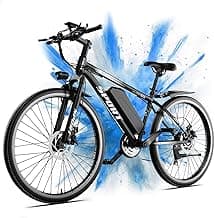 Electric Bike for Adults, 1500W Peak Mountain Ebike with 25 MPH, 65 Miles Range, 7 Speeds, 48V 10Ah Removable Battery 26" Ebike for Commute