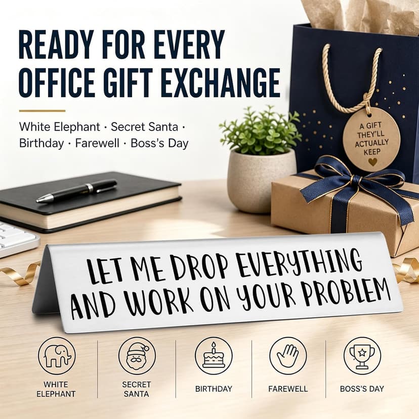 Funny office desk sign • Novelty nameplate • Coworker gift • Boss gift • Manager gift • Workplace humor decor Let Me Drop Everything and Work On Your Problem Funny Desk Plate Sign B0D1NZX9JX