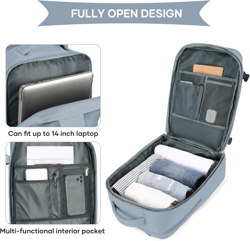 coowoz Travel Backpack For Women Men,Carry On Backpack,Hiking Backpack Waterproof Outdoor Sports Rucksack Casual Daypack travel essentials（Gray Blue） | Carry On Backpack, Hiking Backpack, Waterproof, Outdoor Sports, Rucksack, Casual Daypack