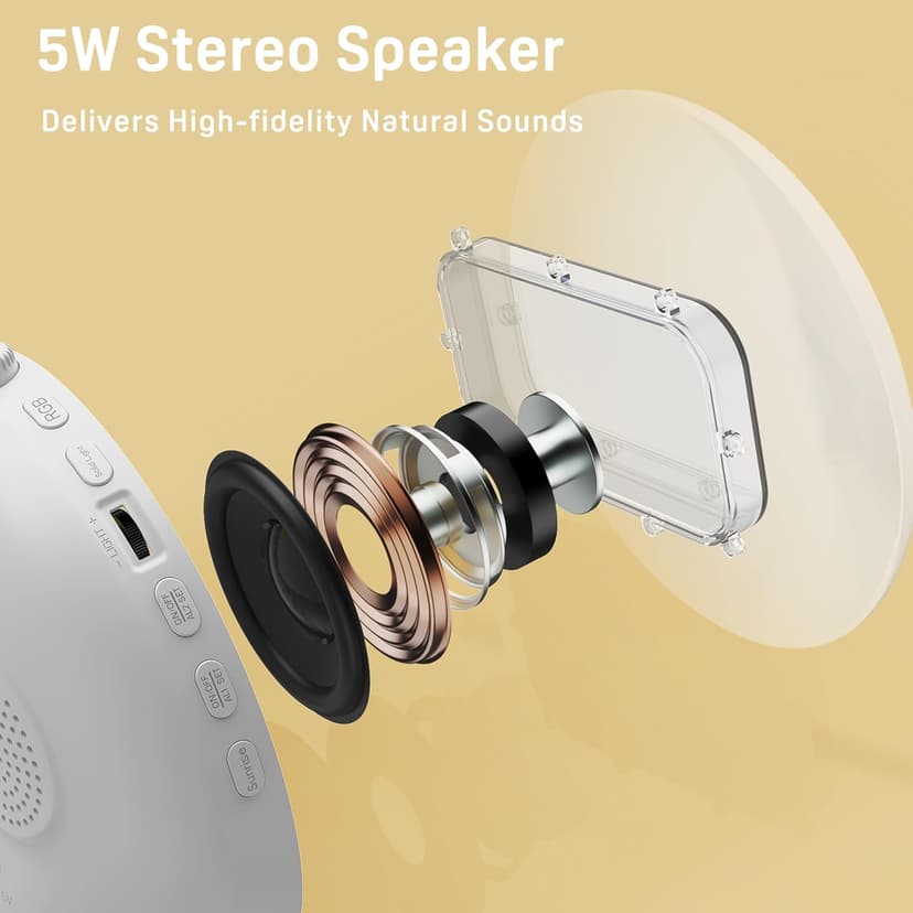 Wake Up Light Sunrise Alarm Clock for Kids, Heavy Sleepers, Bedroom, with Sunrise Simulation, Sleep Aid, Dual Alarms, FM Radio, Snooze, Nightlight, Daylight, 7 Colors, 7 Natural Sounds, Ideal for Gift