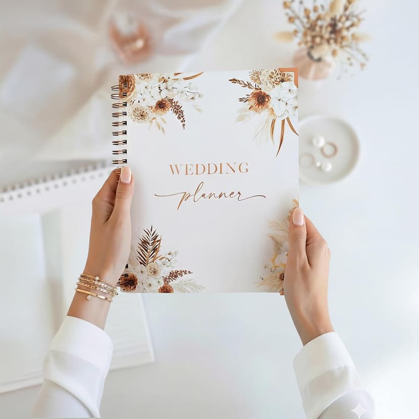 Beautiful Boho Wedding Planner Book and Organizer - Enhance Excitement and Makes Your Countdown Planning Easy - Unique Engagement Gift for Newly Engaged Couples, Future Brides and Grooms,9 X 11 inches
