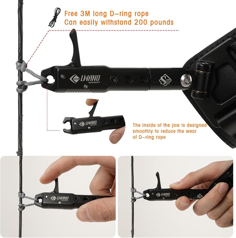 LWANO Archery Compound Bow Release Aids Trigger 360° Adjustable Wristband Release Aids for Adults Youth Kids Hunting Shooting Accessories