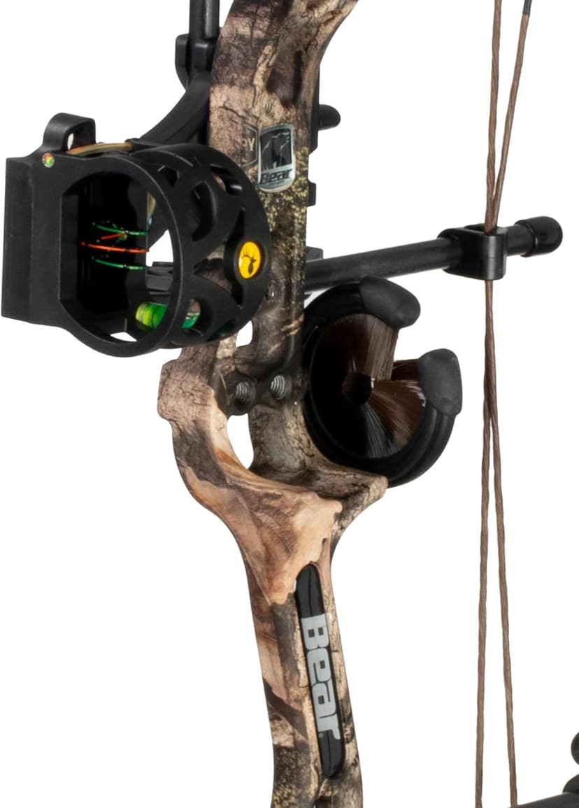 Bear Archery Royale Ready to Hunt Compound Bow Archery Set with Archery Accessories for Adults and Youths, 12”- 27” Draw Length, 5-50 Lbs Draw Weight, Up to 290 FPS
