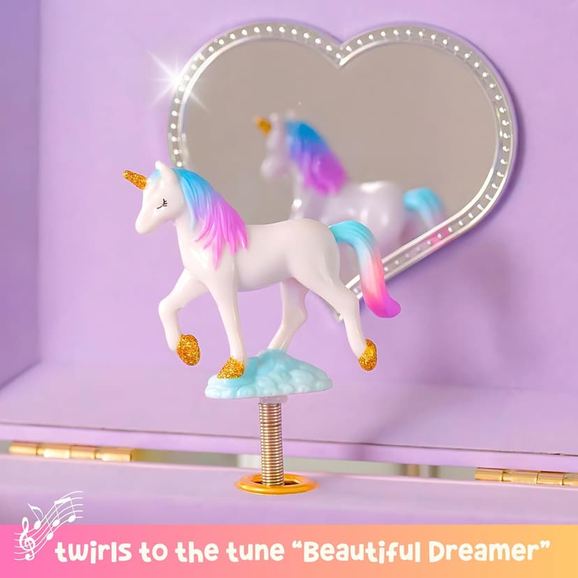 Music Boxes for Little Girls, Toddler Jewelry Box for 4 Year Old Kids, Toys for Toddlers, Birthday Gifts for Kids 5-9 Years Giggle & Honey® Musical Unicorn Jewelry Box for Girls B0CHKLZ7PJ