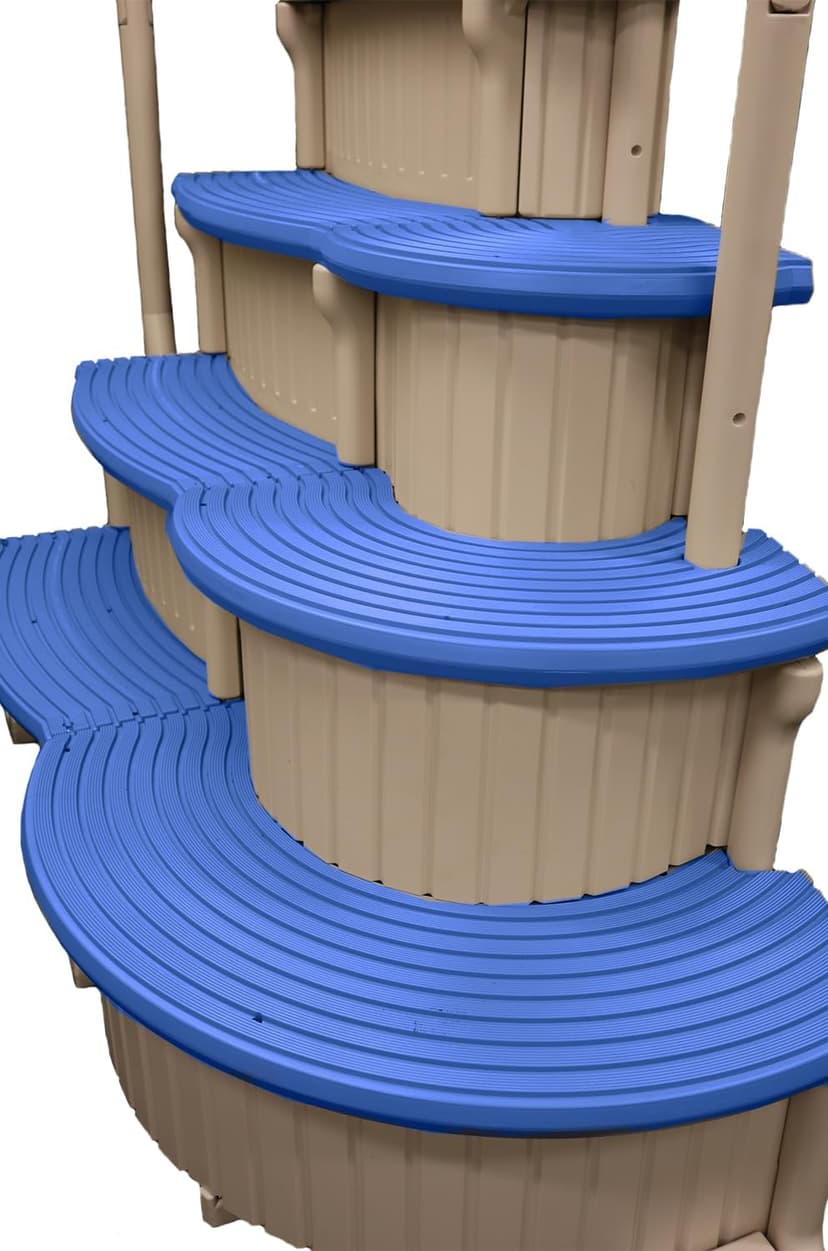 Confer Plastics Curve CCX-AG Drop in Above Ground Pool Step with Blue Treads - Base Step with Add-On
