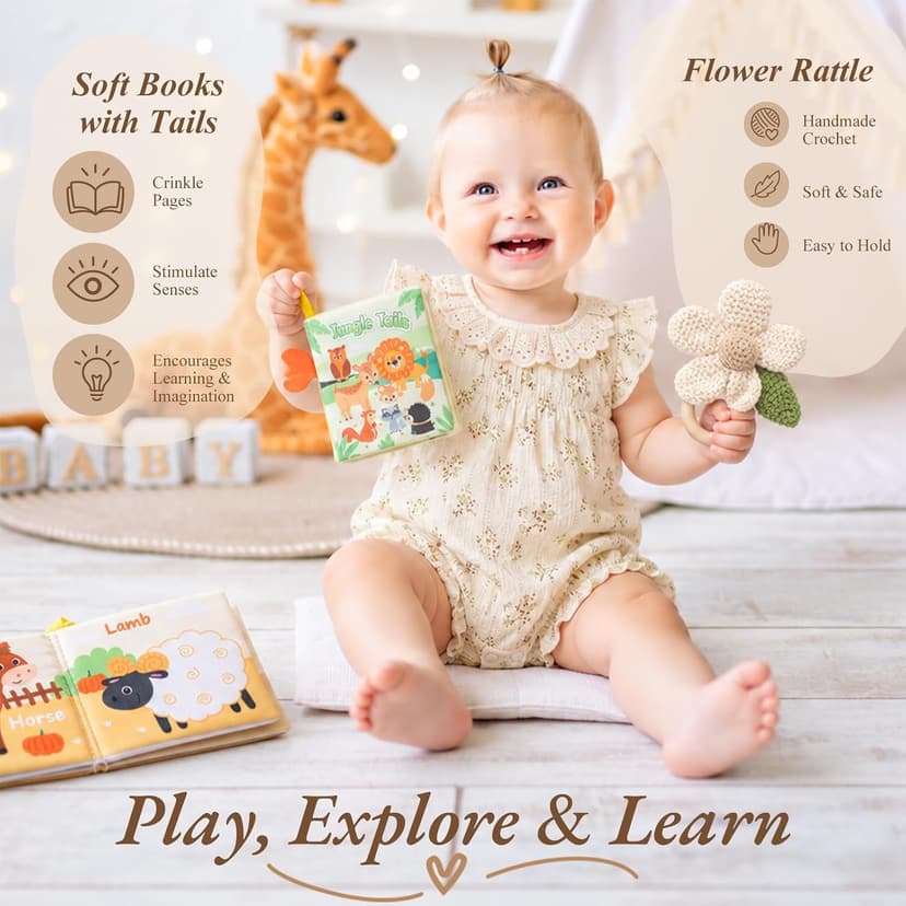Baby Shower Gifts Set with a 0–6M Romper,39-Inch Swaddle,Sensory Books,Bunny Toy,Parent Mugs & Gift Basket Baby Girl Gift Basket,Newborn Baby Girl & New Parents Gift,New Mom Gifts B0H7WPNR2K