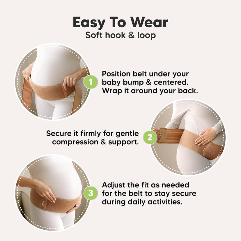 Soft, Breathable, Maternity Belly Support Band, Easy Adjustable Maternity Belt for Back, Pelvic Support, Comfortable KeaBabies Pregnancy Belly Bands for Pregnant Women,1pk (Classic Ivory, M/L) B07Z4W4KZB