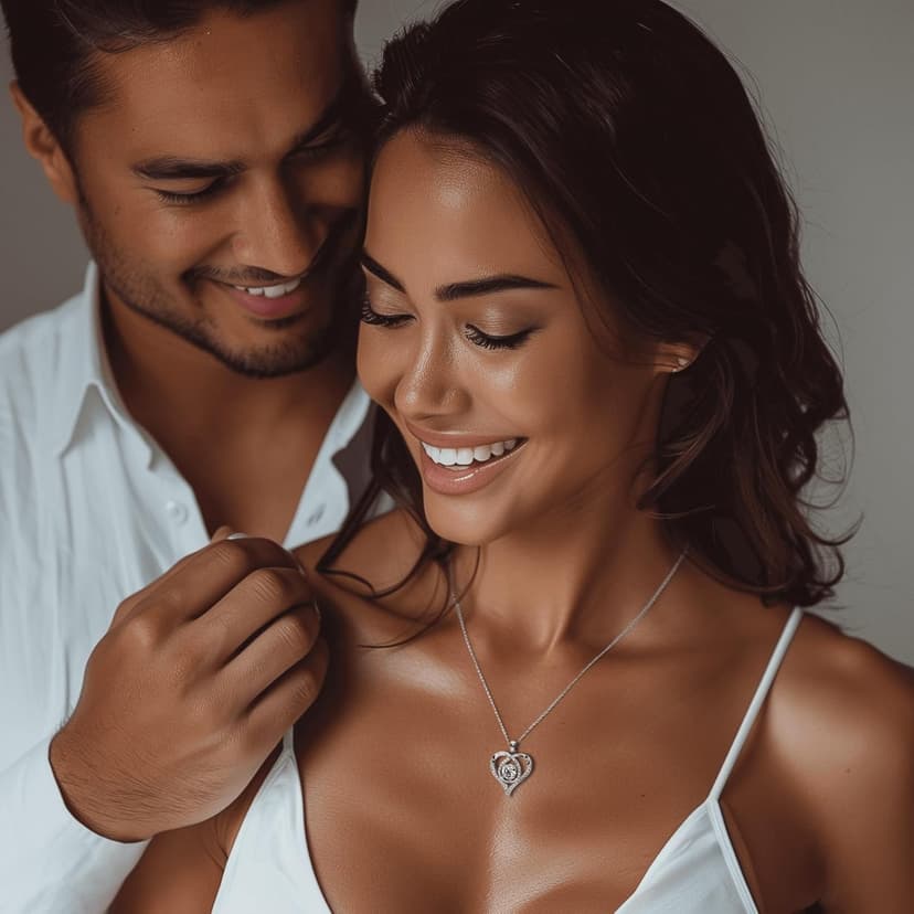 Heart Pendant Necklace for Her Moissanite Lab-Created Gem Jewelry for Women I Love You S925 Sterling Silver Gifts to Wife Girlfriend Mom Daughter Anniversary Birthday Christmas Valentines Day