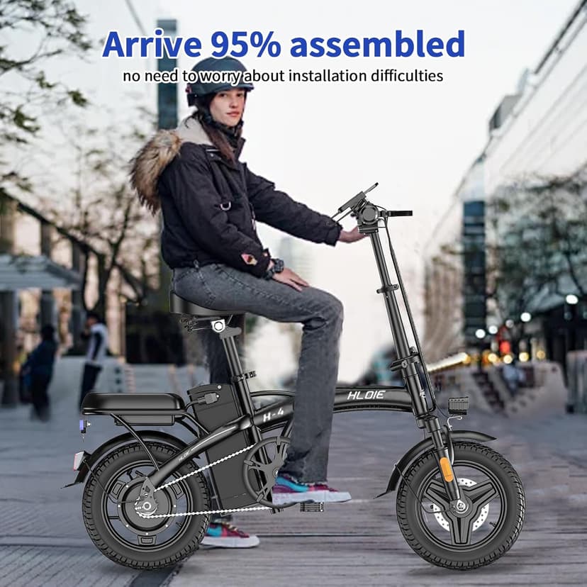 Folding Electric Bike for Adults, Peak 750W Motor,23MPH Max Speed Foldable Electric Bicycles,14" Ebike, 48V12AH Battery 35 Miles PAS Range Mini E Bikes for Adults and Teens