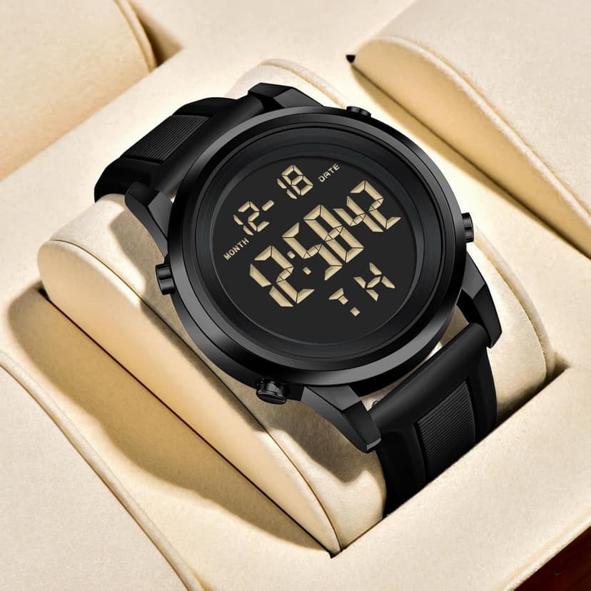 MONDISOLT Military Black Waterproof Sports Wrist Watches for Men Digital Tactical Mens Sport Watches Waterproof Military