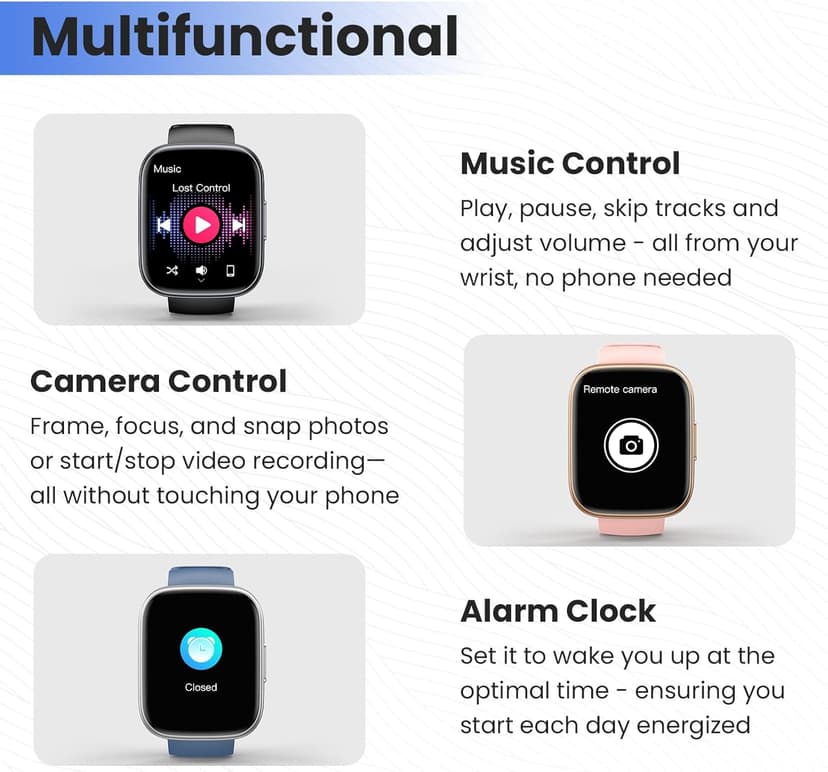 Smart Watch for Men Women (Answer/Make Call), 1.95" Touch Screen Fitness Tracker with Heart Rate/Sleep Monitor, IP68 Waterproof Smartwatch for Android iOS, Fitness Watch with 120+ Sports Modes, Black