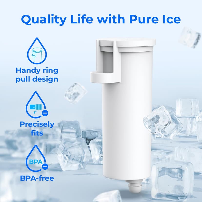 Waterdrop C33 Ice Maker Water Filter, Replacement for GE® Profile Opal Nugget Ice Maker Filter, P4INKFILTR, with Ring Pull, NSF 42&372 Certified, 3 Pack