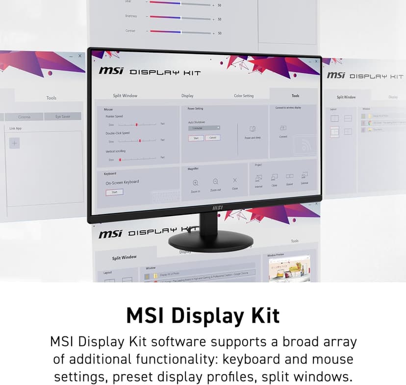 msi PRO MP242LE 24-inch IPS 1920 x 1080 (FHD) Computer Office Monitor, 100Hz, Adaptive Sync, HDMI, DisplayPort, Tilt, 4-Side Slim Bezel 1ms, Black