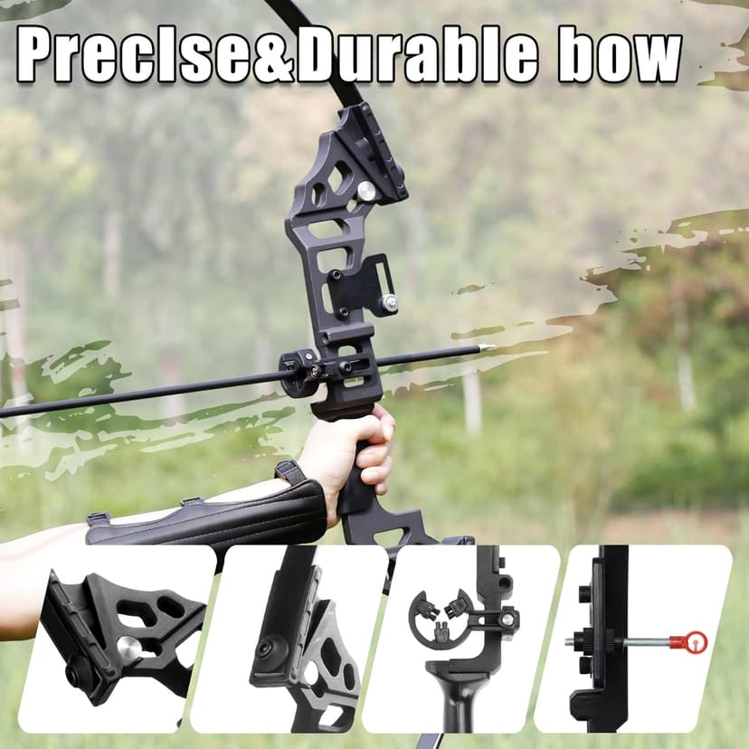 Recurve Bow and Arrow Set for Adults, 30–40lbs Right-Handed Archery Kit with Carbon Arrows & Accessories for Outdoor Target Practice