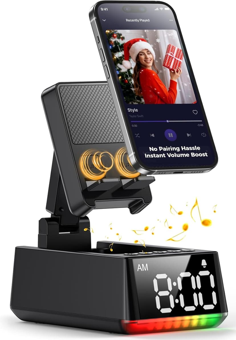 Birthday Gifts for Men Women-Bluetooth Speaker with HD Sound, Stocking Stuffers White Elephant Gifts for Adults, Kitchen Gadgets for Anniversary Idea Gift for Dad Mom Husband Wife(Black)