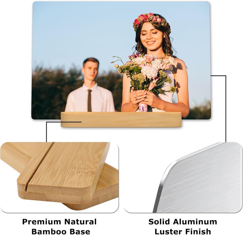 Personalized Picture Gifts Wall Art Ready to Hang by HD Printing Technology -Gift Wrapping Available-Same day Pick up Custom Metal Photo Prints Customized photo gifts with Natural Bamboo Base B0D1KDDFGD