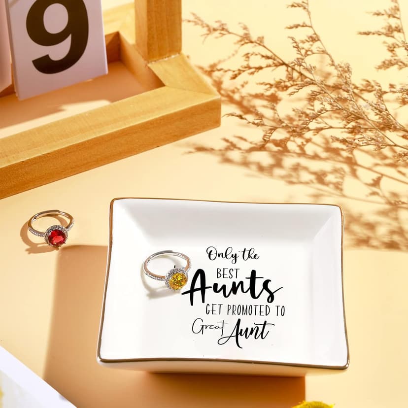 Aunt Gifts: Trinket Dish Ring Holder for Aunts' Christmas, Birthdays, Mother's Day, Valentine's Day, Thanksgiving, Xmas, Weddings