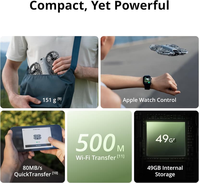 DJI Neo 2 (Drone Only), Lightweight & Foldable 4K Drone With Camera, Palm Takeoff & Landing, Gesture Control, ActiveTrack, Omnidirectional Obstacle Sensing