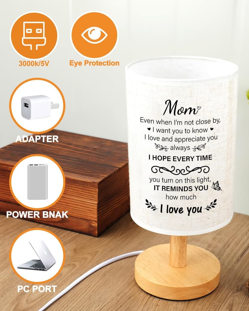 Birthday Gifts for Mom from Daughter Son, Christmas Mothers Day Gifts for Mom Gifts, Mother Lamp Decor for Bedroom Decor SOUHONEY Gifts for Mom from Daughter Son, Table Lamp for Mom Birthday Gifts B0CZP5CH5T