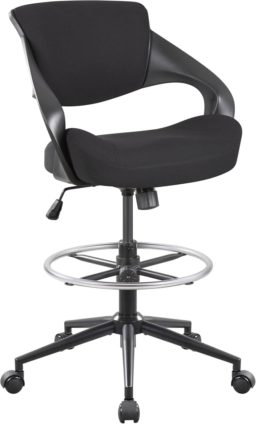 Ergonomic Drafting Chair,Standing Computer Desk Chair,Foot Ring,Lumbar Support,Swivel Task Chair-Black