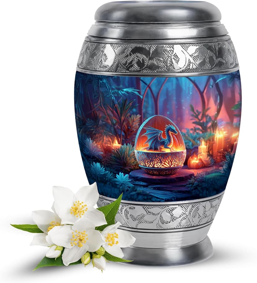 Dragon Small Funeral Urns for Adult Male - Keepsake Halloween Burial Urn for Adult Ashes - Tiny Blue Cremation Urn for Ashes for Women - 3 Inch B0FHKWCQQN