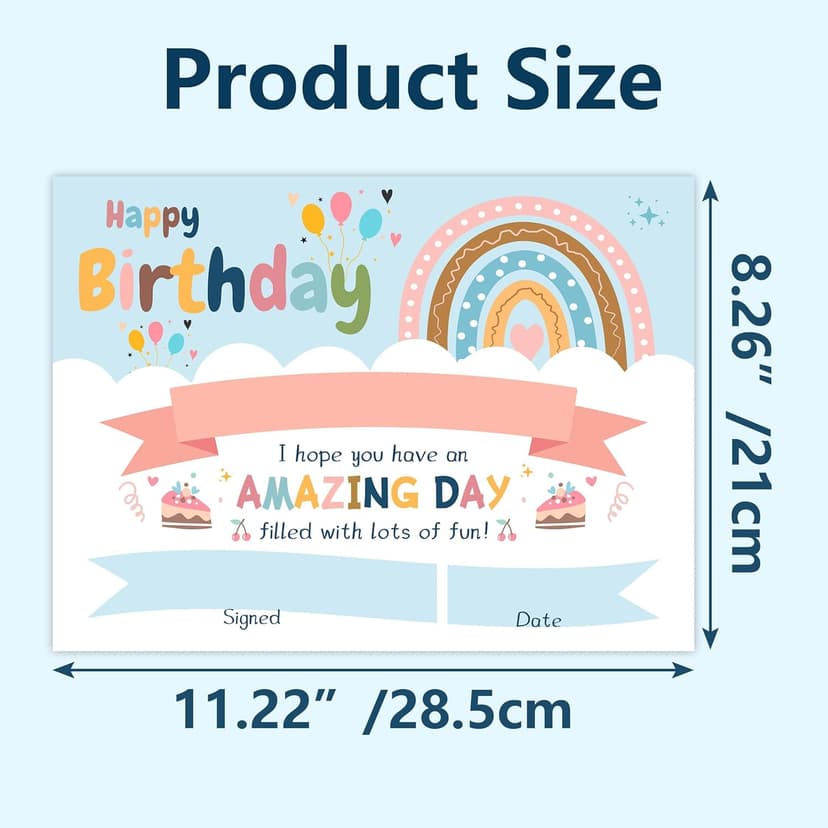 Lesnala 50 PCS Boho Birthday Printable Certificates for Kids Classroom Present for Children Teachers Students Parents for End of Semester Back to School Home Study Award Supplies Rainbow