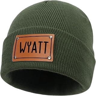 Custom Toddler Baby Beanies, Mama Mini Matching Hats, Leather Patch Baby Knit Hats, Winter Beanies for Infant, Kids Adults