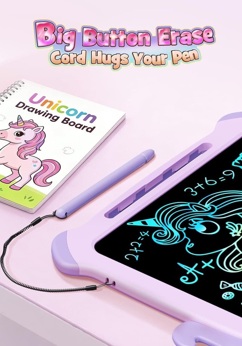 8.5 inch LCD Writing Tablet for Kids, Unicorn Toys Gifts for Girls Aged 3-5, Toddler Girl Kids Educational Travel Toy, Birthday Gift for 3 4 5 6 7 8 9 Year Old Girl (Purple) B0BG1NH1FN