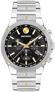 Movado SE Men's Sport Watch - Swiss Quartz Chronograph Movement, Stainless Steel Link Bracelet - 5 ATM Water Resistance - Luxury Fashion Timepiece for Him - 42mm