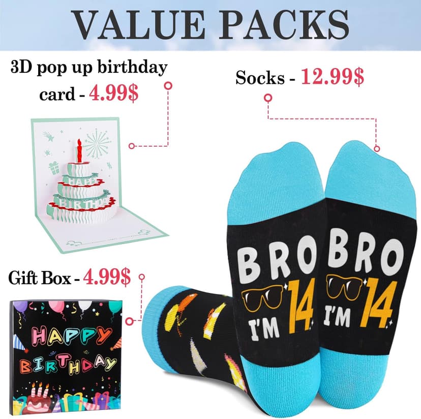 Juesly Birthday Gifts for Boys, 5-18 Years Old Sock for Boys, Presents for 5-18 Year Boy B0F9PBT3DV